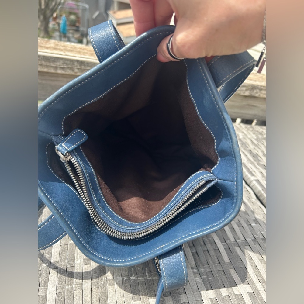 1992 True Vintage Cornflower Blue Coach Hampton Shoulder Bag Tote​ - Picture 11 of 14